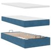 VidaXL Cadre de lit ottoman avec matelas bleu foncé 180x200 cm velours