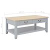vidaXL Table basse Gris 100x55x40 cm Bois