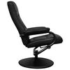vidaXL Fauteuil TV avec repose-pied Noir Similicuir