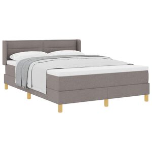vidaXL Lit &agrave; ressorts avec matelas Taupe 200 x 140 cm Polyester