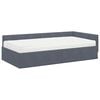 vidaXL Cadre de lit d'angle avec matelas Autre 2 pcs Gris Velours