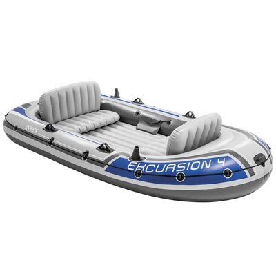 Intex Jeu de canot pneumatique avec moteur et support Excursion 4