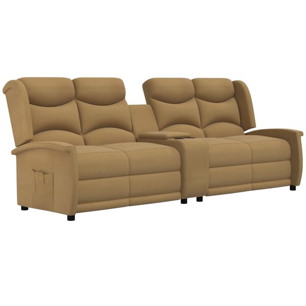 vidaXL Fauteuil inclinable avec porte-gobelet 4 places Taupe