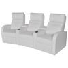vidaXL Fauteuil inclinable &agrave; 3 places cuir synth&eacute;tique blanc