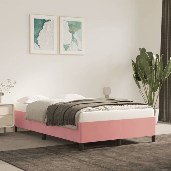 vidaXL Cadre de lit sans matelas rose 120x190 cm velours