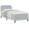 vidaXL Lit à ressort LED avec matelas Gris clair 100 x 200 cm Velours