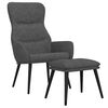 vidaXL Chaise de relaxation avec tabouret Gris fonc&eacute; Tissu