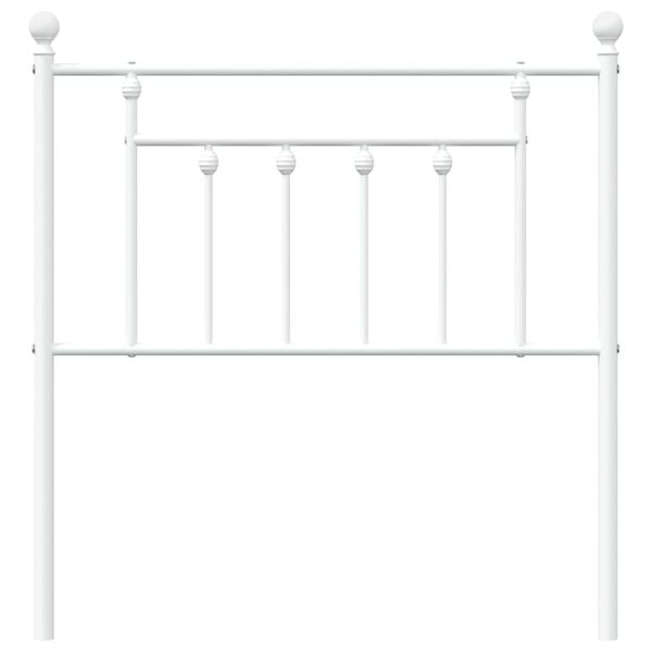 vidaXL T&ecirc;te de lit m&eacute;tal blanc 80 cm