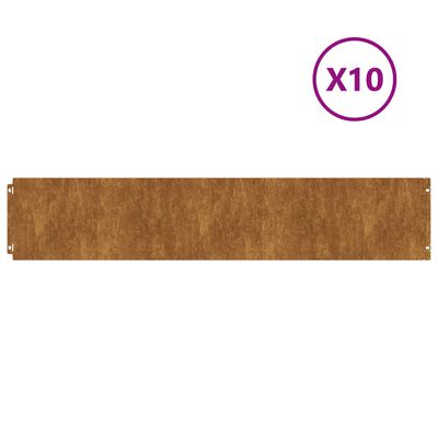 vidaXL Bordures de pelouse 10 pcs 20x103 cm acier corten flexible