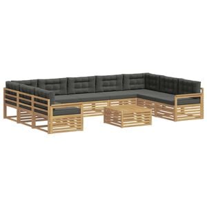 vidaXL Ensemble de canap&eacute;s d'ext&eacute;rieur 10 pc Blanc et anthracite