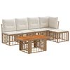 vidaXL Ensemble de canap&eacute; de jardin 6 pc Blanc Naturel et Cr&egrave;me