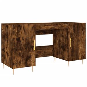 vidaXL Bureau ch&ecirc;ne fum&eacute; 140x50x75 cm bois d'ing&eacute;nierie