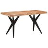 vidaXL Table &agrave; d&icirc;ner noir 140x70x76 cm bois d'acacia solide