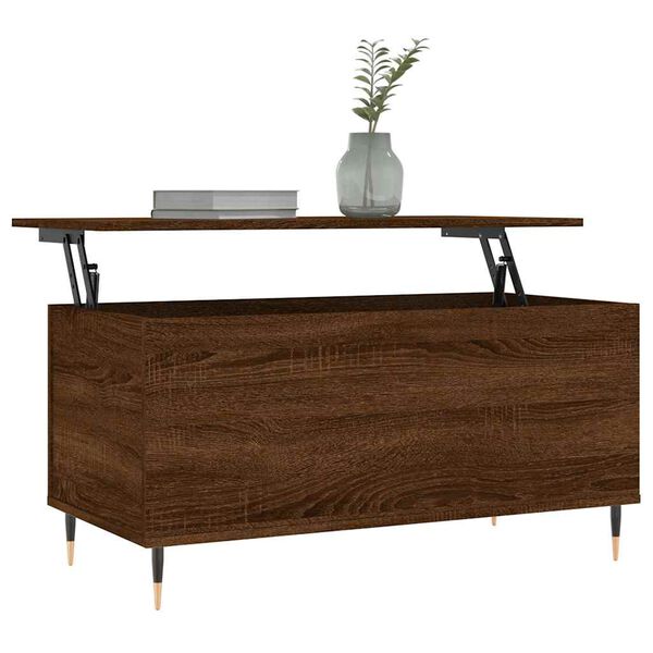 vidaXL Table basse Ch&ecirc;ne marron 90x44,5x45 cm Bois d'ing&eacute;nierie