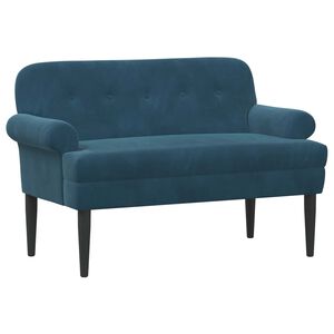 vidaXL Canap&eacute; love seat avec capitonnage en boutons Bleu Velours