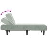 vidaXL Chaise longue gris clair velours