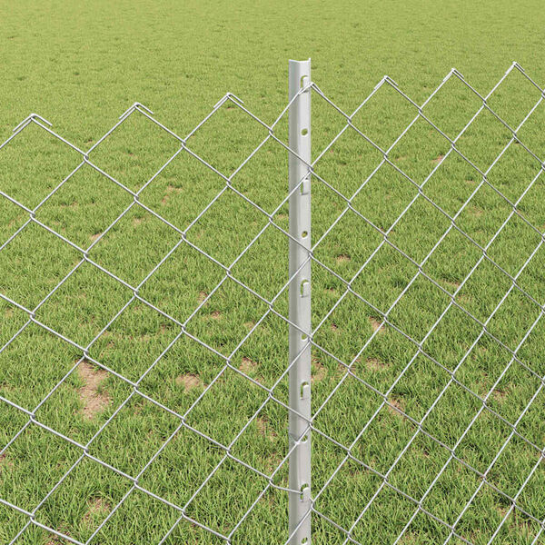 vidaXL Clôture avec poteau Argenté 1 x 10 m Acier