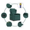 vidaXL Fauteuil inclinable de massage Vert fonc&eacute; Tissu