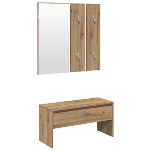 vidaXL Ensemble de meubles de couloir ch&ecirc;ne artisanal bois ing&eacute;nierie