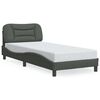 vidaXL Cadre de lit avec LED sans matelas Hvar gris fonc&eacute; 90x190 cm tissu