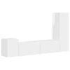 vidaXL Ensemble meuble TV 4 pc Blanc brillant Bois d'ing&eacute;nierie