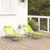 vidaXL Chaise longue pliante 2 pcs Vert 182 x 55 x 85,5 cm Textil&egrave;ne