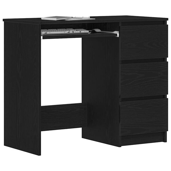 vidaXL Bureau ch&ecirc;ne noir 90x45x76 cm bois d'ing&eacute;nierie