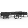 vidaXL Salon de jardin 8 pcs avec coussins Aluminium Anthracite