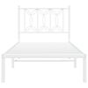 vidaXL Cadre de lit métal sans matelas avec tête de lit blanc 75x190cm