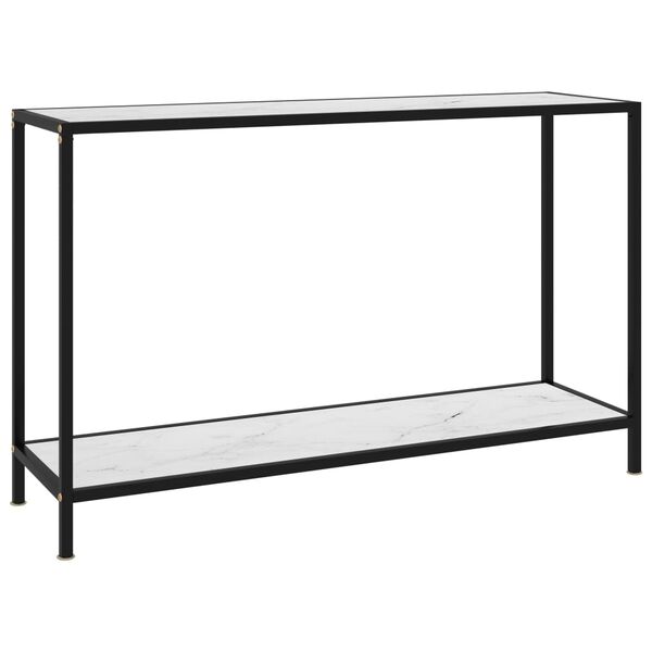 vidaXL Table console Blanc 120x35x75 cm Verre trempé