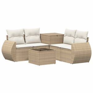 vidaXL Ensemble de Canap&eacute;s 6 pc Beige et blanc cr&egrave;me 55 x 55 x 37 cm