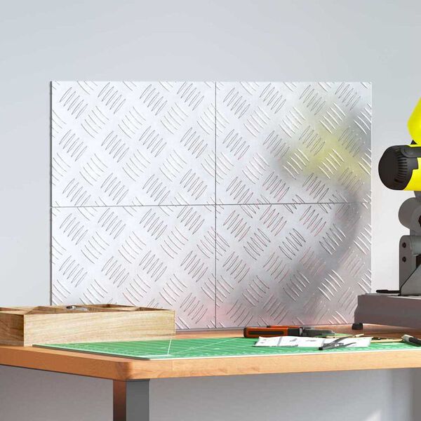 vidaXL Nez de marche Rectangulaire 4 pcs Argent&eacute; 30 x 20 cm Aluminium