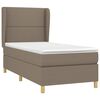 vidaXL Sommier &agrave; lattes de lit avec matelas Taupe 90x200 cm Tissu
