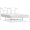 vidaXL Cadre de lit m&eacute;tal sans matelas et t&ecirc;te de lit blanc 140x190 cm