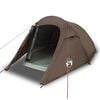 vidaXL Tente de camping tunnel 2 personnes marron imperm&eacute;able