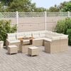 vidaXL Ensemble de canapé de jardin 12 pcs Beige Poly rotin