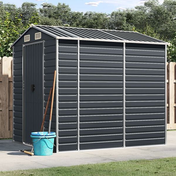 vidaXL Abri de jardin anthracite 191x215x198 cm acier galvanisé