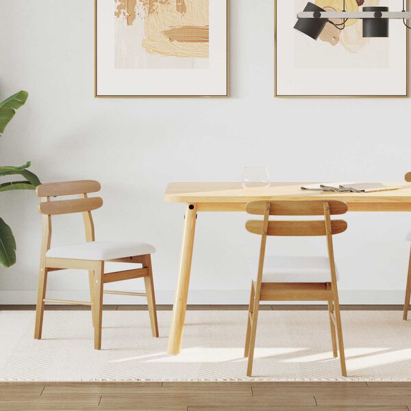 vidaXL Chaise de salle &agrave; manger 2 pcs Naturel et clair