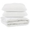 vidaXL Couette avec oreiller 3 pcs Blanc Microfibre