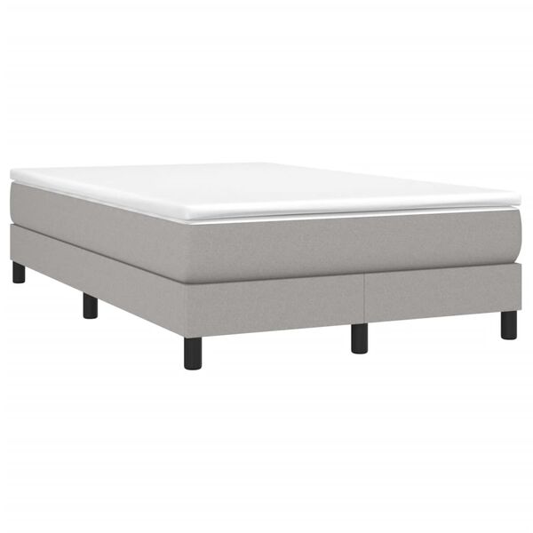 vidaXL Sommier &agrave; lattes de lit et matelas gris clair 120x190 cm tissu