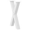 vidaXL Pieds de table &agrave; manger en forme de X, 2 pi&egrave;ces, blanc, 50 x (72-73) cm, acier