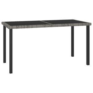 vidaXL Table &agrave; d&icirc;ner de jardin Gris 140x70x73 cm R&eacute;sine tress&eacute;e