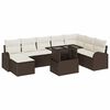 vidaXL Ensemble de canap&eacute; de jardin 9 pc Marron et Cr&egrave;me polyrotin