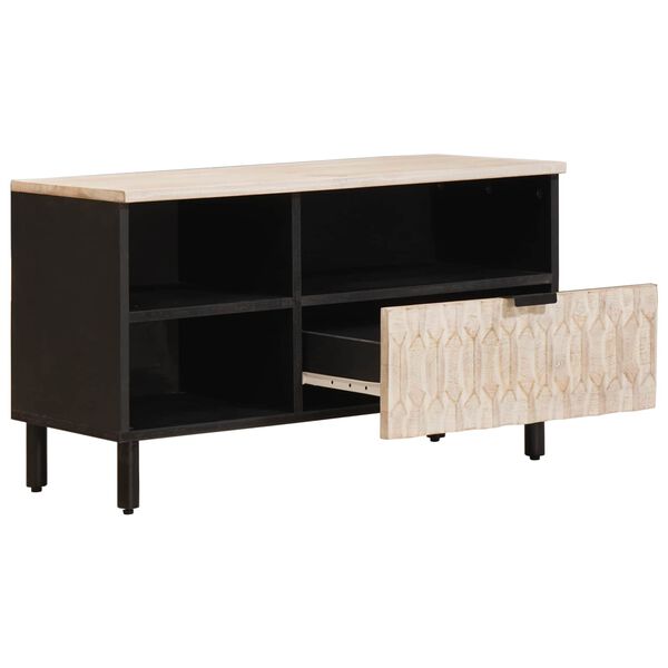 vidaXL Meuble TV avec tiroir Finition Lavage Blanc 80 x 33 x 46 cm