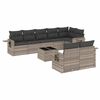vidaXL Salon de jardin 9 pcs avec coussins gris clair r&eacute;sine tress&eacute;e