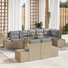 vidaXL Ensemble de canap&eacute; de jardin 9 pcs Beige et Gris clair