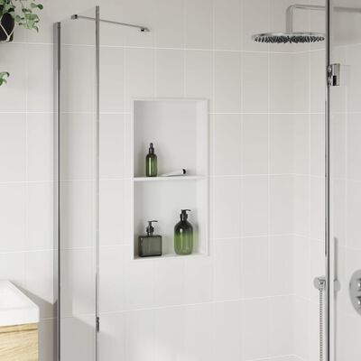 vidaXL Niche de douche blanc mat 32x62x9 cm acier inoxydable