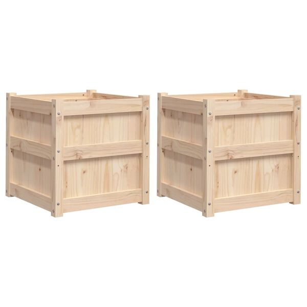 vidaXL Jardini&egrave;res 2 pcs bois de pin massif