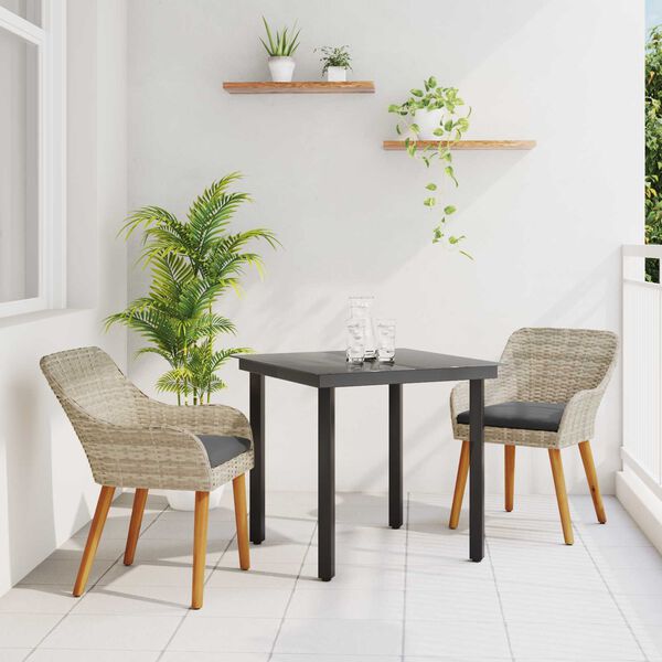 vidaXL Ensemble de salle &agrave; manger pour jardin 3 pcs Gris clair
