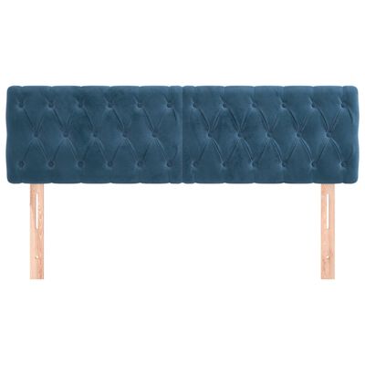 vidaXL Têtes de lit 2 pcs Bleu foncé 72x7x78/88 cm Velours